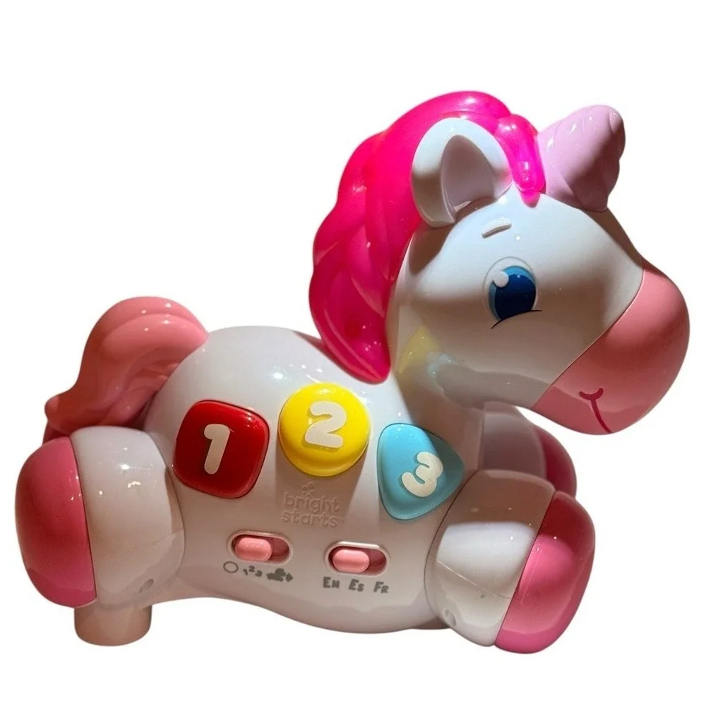 Bright Starts Rock & Glow Unicorn Baby Activity Toy Lights Music‎